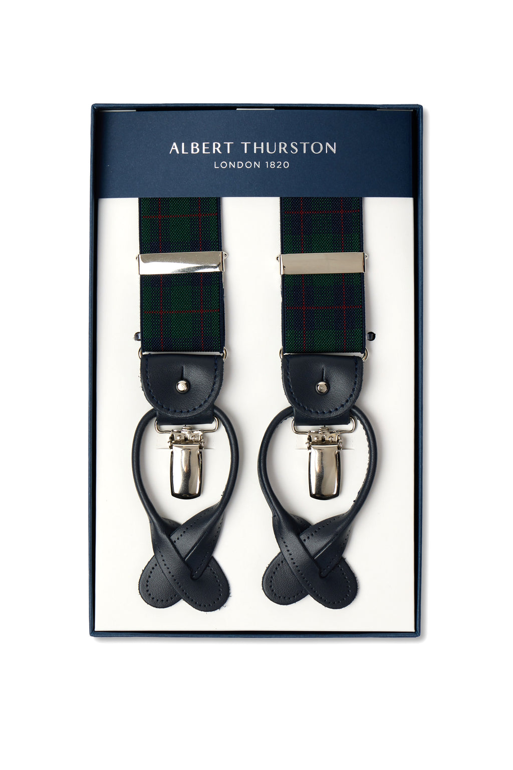 ALBERT THURSTON | Tartan 2-in-1 Braces | Navy & Green
