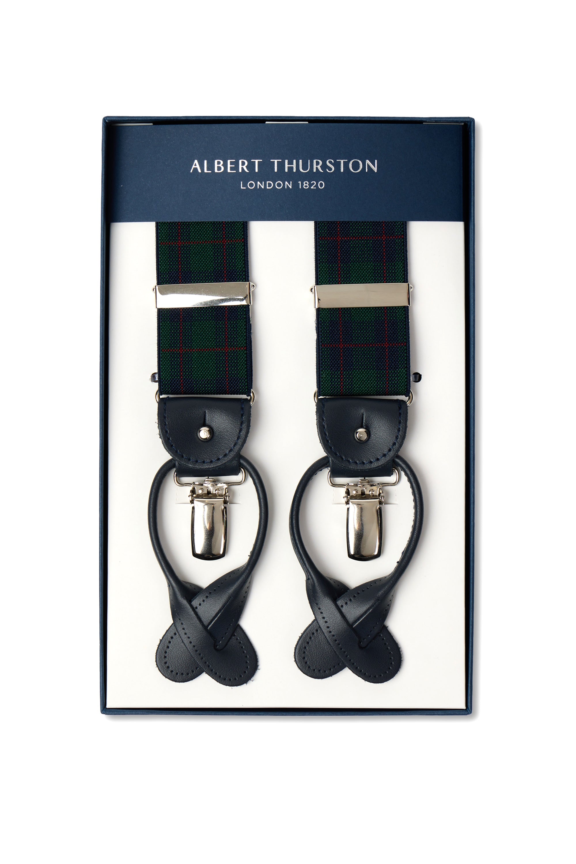 ALBERT THURSTON | Tartan 2-in-1 Braces | Navy & Green