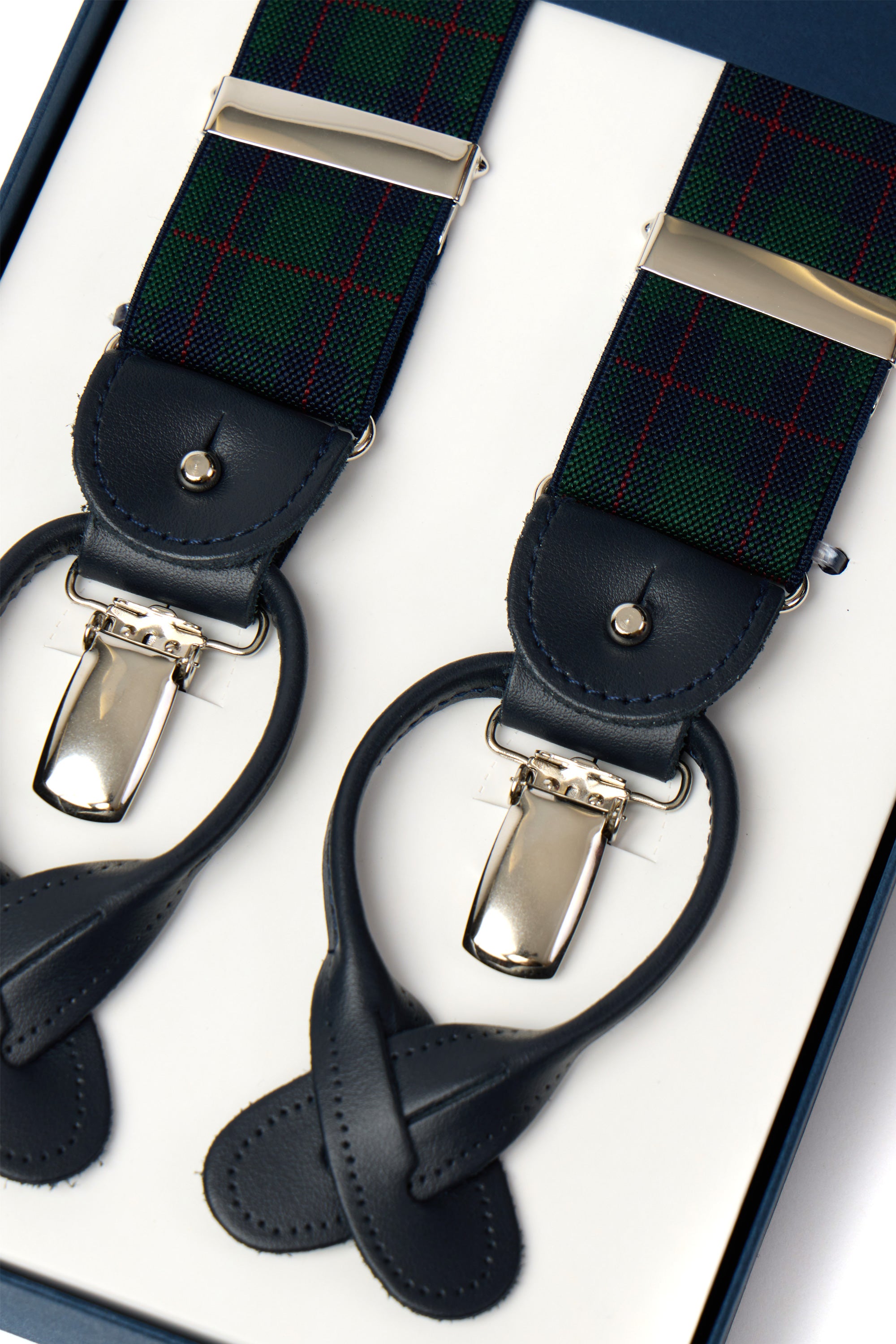 ALBERT THURSTON | Tartan 2-in-1 Braces | Navy & Green