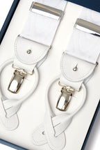 ALBERT THURSTON | Moire 2-in-1 Braces With Silver | White