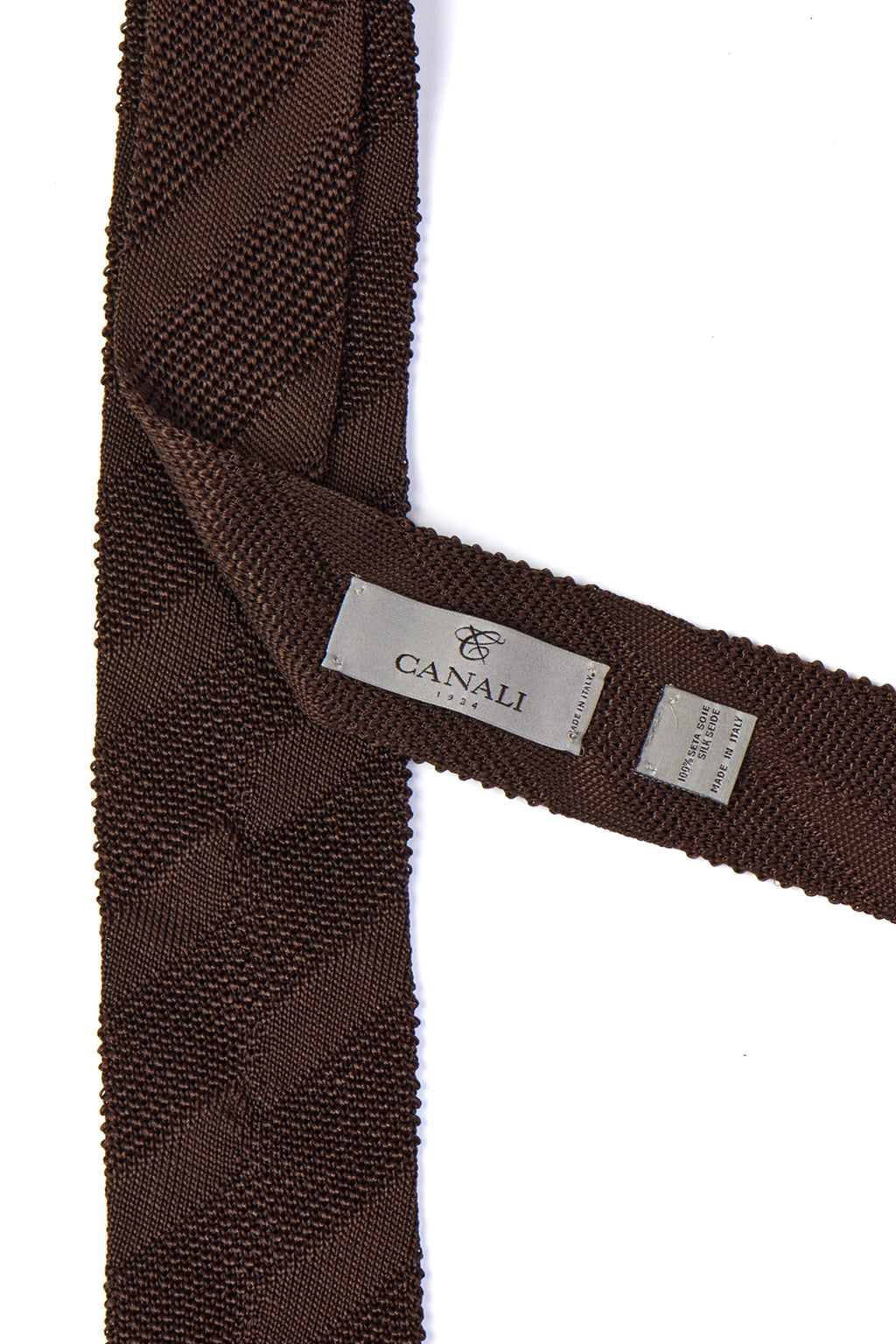 CANALI | Silk Knitted Tie | Chocolate