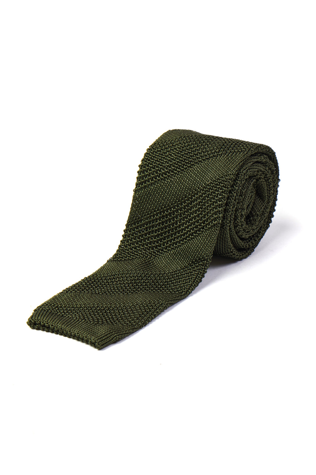 CANALI | Silk Knitted Tie | Dark Olive