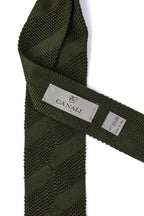 CANALI | Silk Knitted Tie | Dark Olive