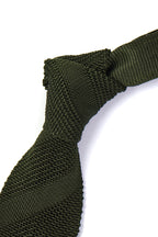 CANALI | Silk Knitted Tie | Dark Olive