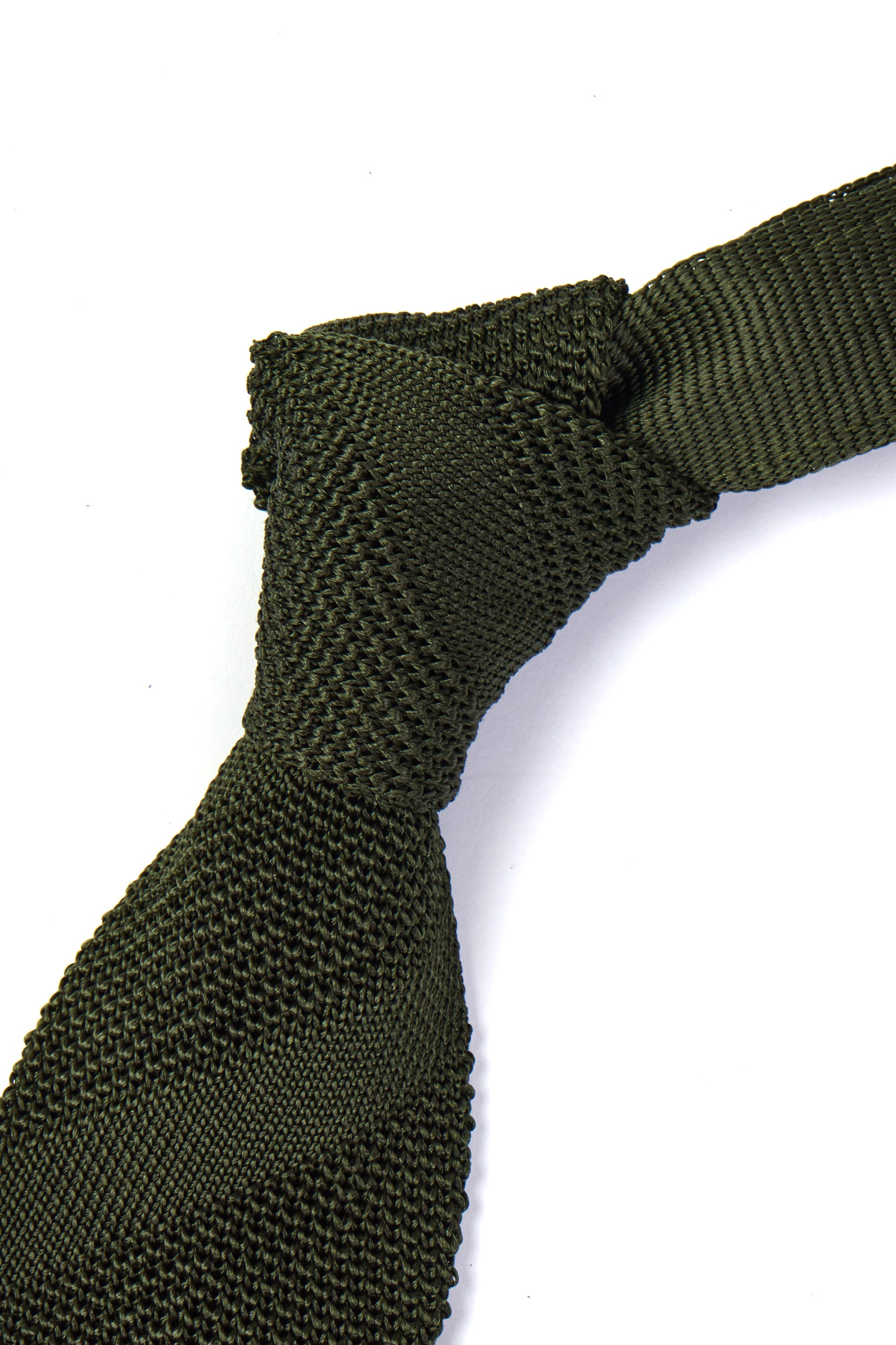 CANALI | Silk Knitted Tie | Dark Olive
