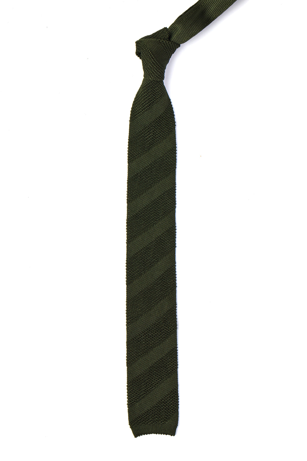 CANALI | Silk Knitted Tie | Dark Olive