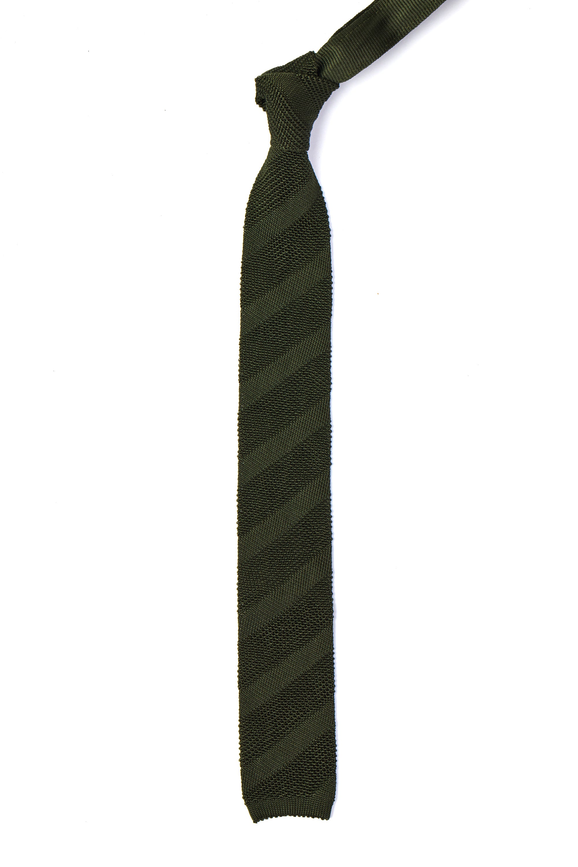 CANALI | Silk Knitted Tie | Dark Olive