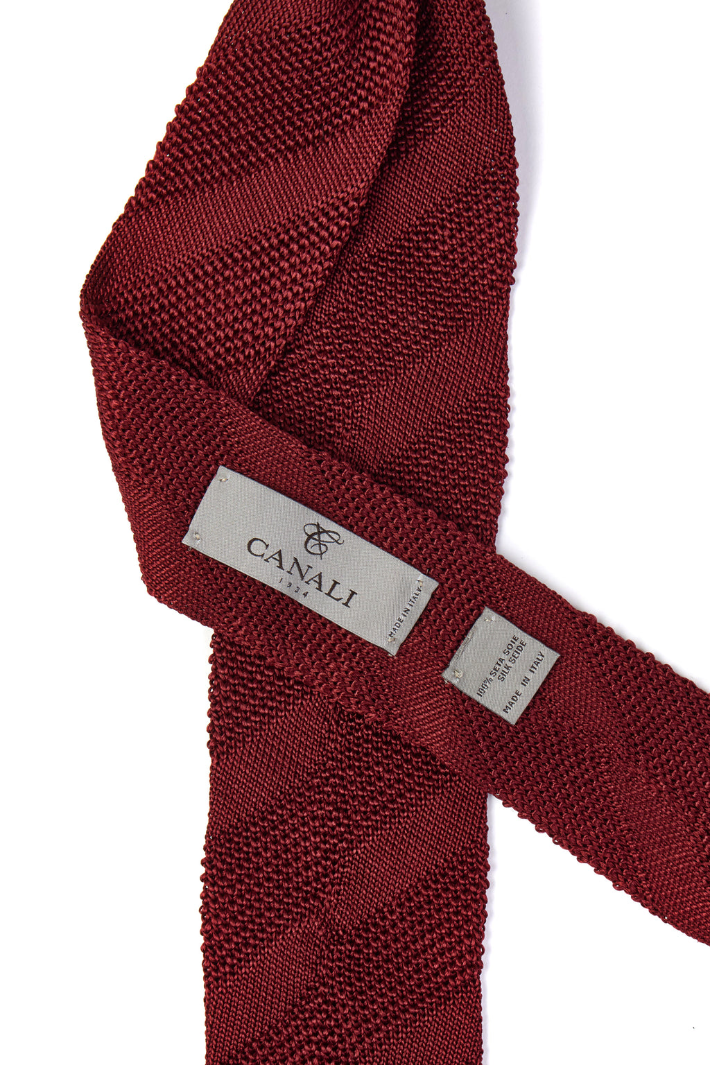 CANALI | Silk Knitted Tie | Burgundy