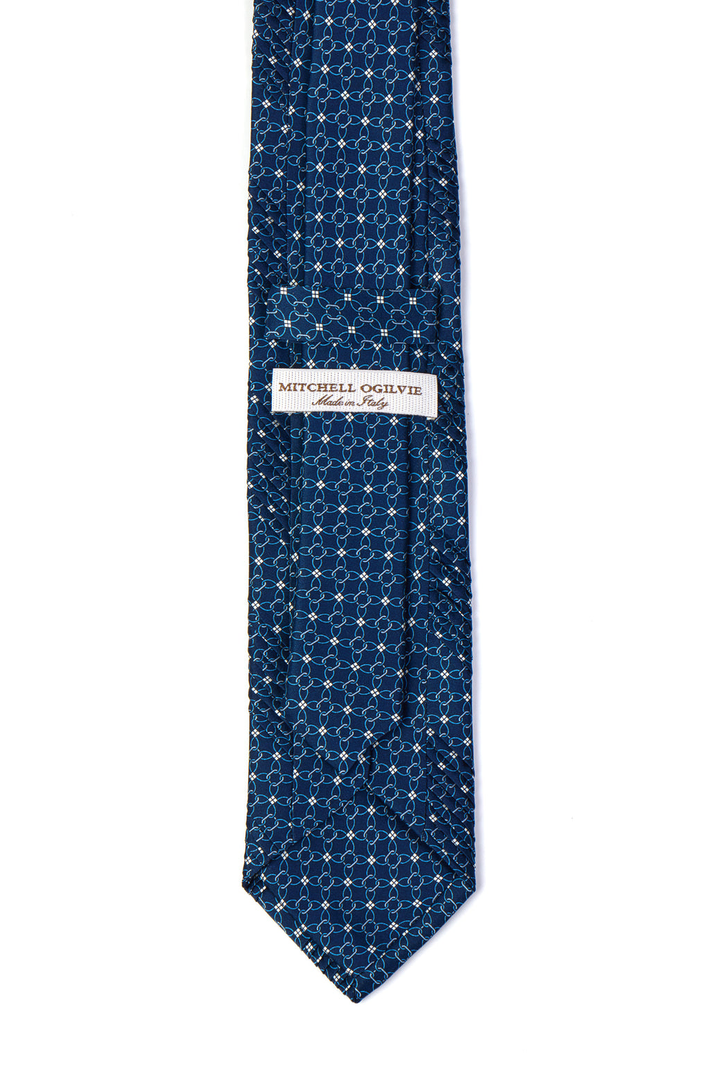 MITCHELL OGILVIE | Plisse Chain Pattern Tie | Navy