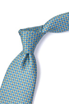 BRIONI | Geometric Pattern Tie | Teal & Blue