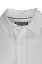 CANALI | Polo With Ribbed Trim On Placket | White