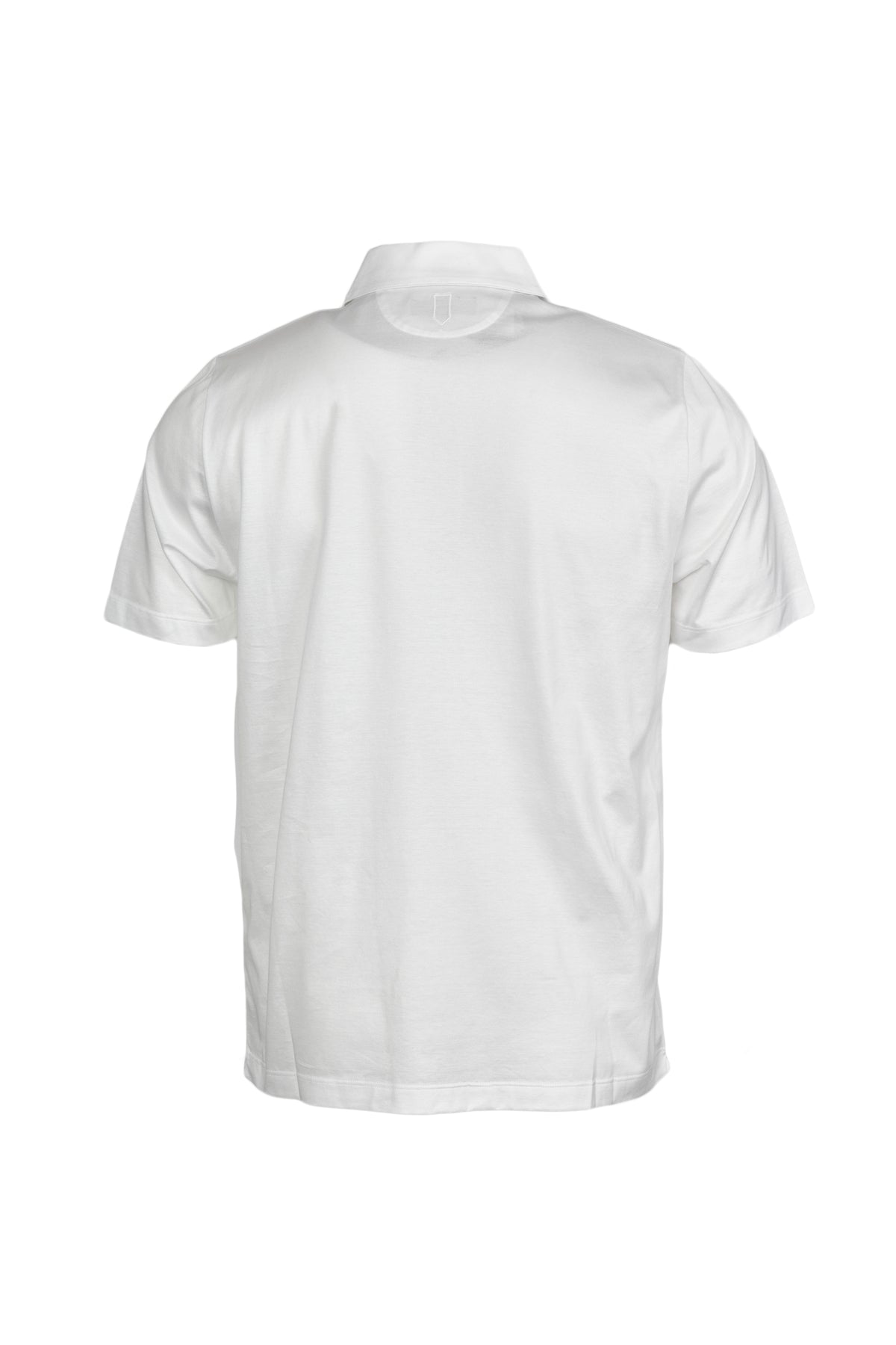 CANALI | Polo With Ribbed Trim On Placket | White