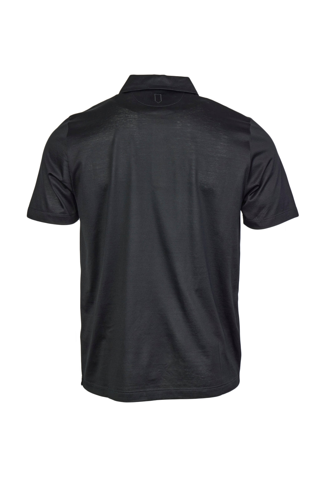 CANALI | Polo With Ribbed Trim On Placket | Black