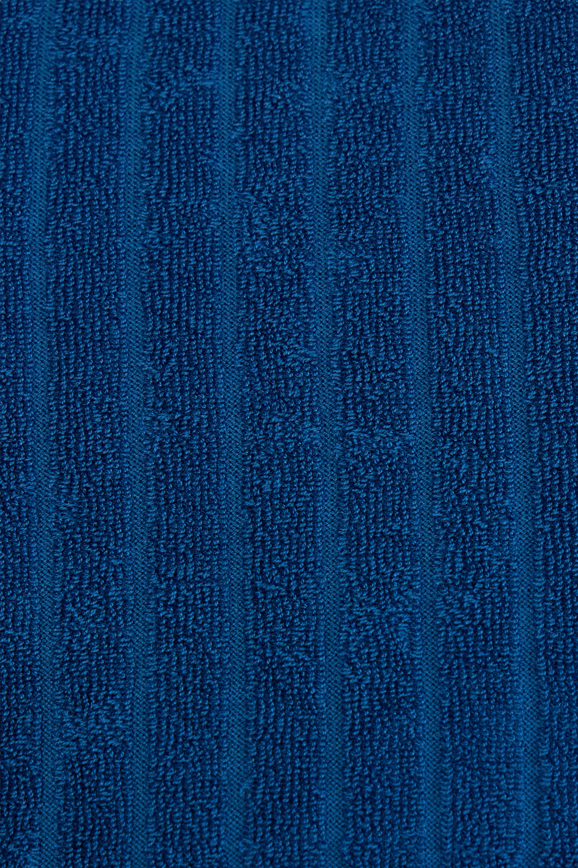 FEDELI | Ribbed Terry Polo | Dark Blue