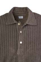FEDELI | Ribbed Terry Polo | Brown