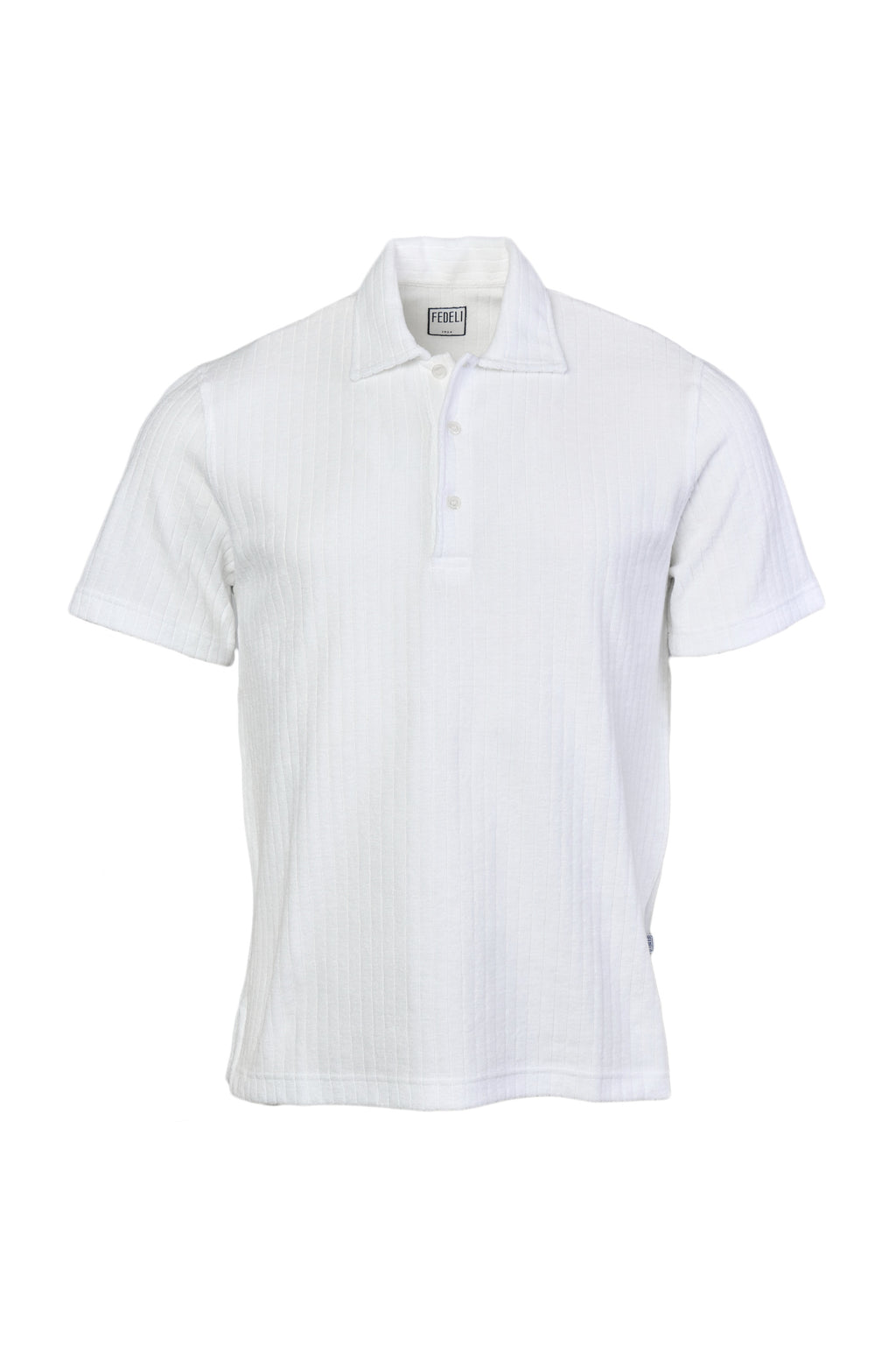 FEDELI | Ribbed Terry Polo | Brown