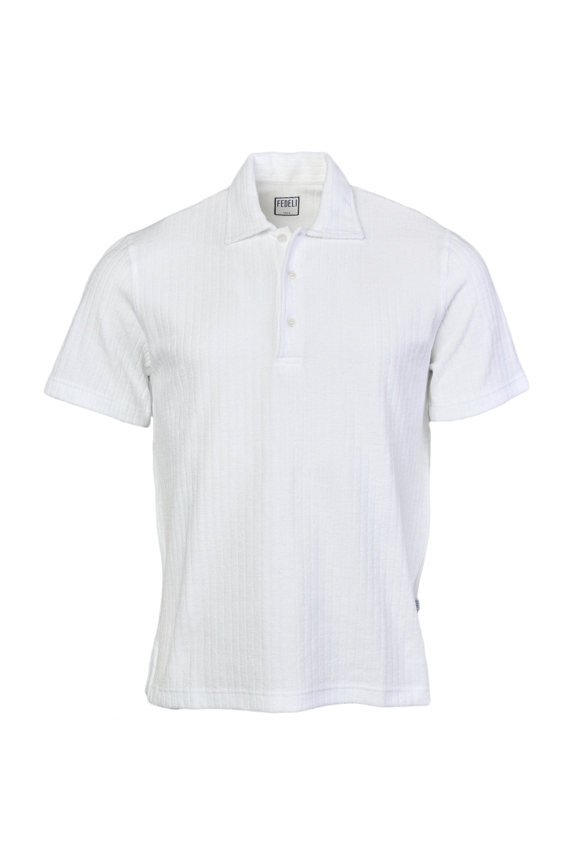 FEDELI | Ribbed Terry Polo | Brown