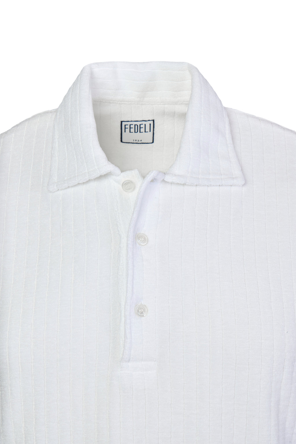 FEDELI | Ribbed Terry Polo | Brown