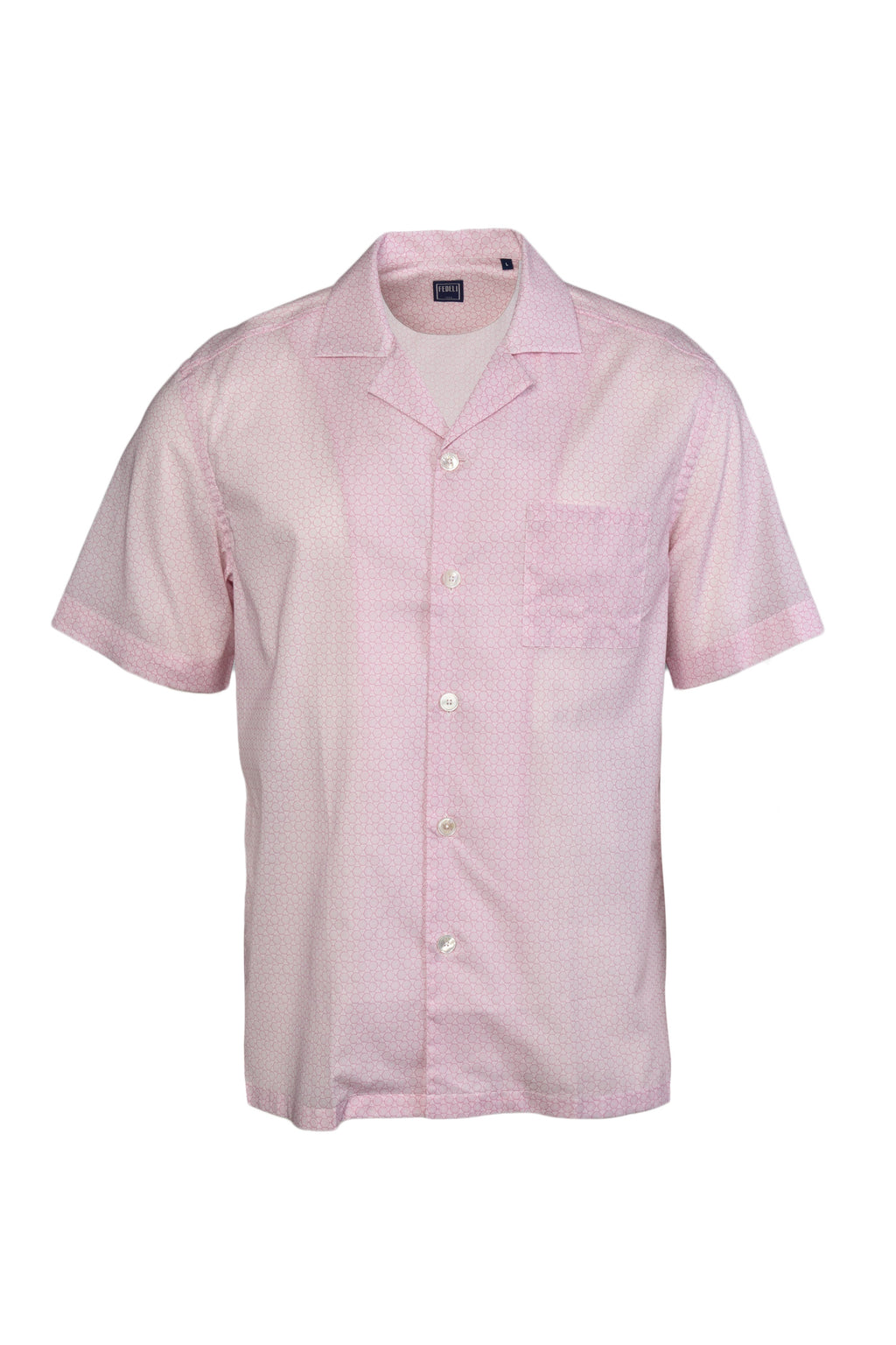 FEDELI | Patterned Bowling Shirt | Pink