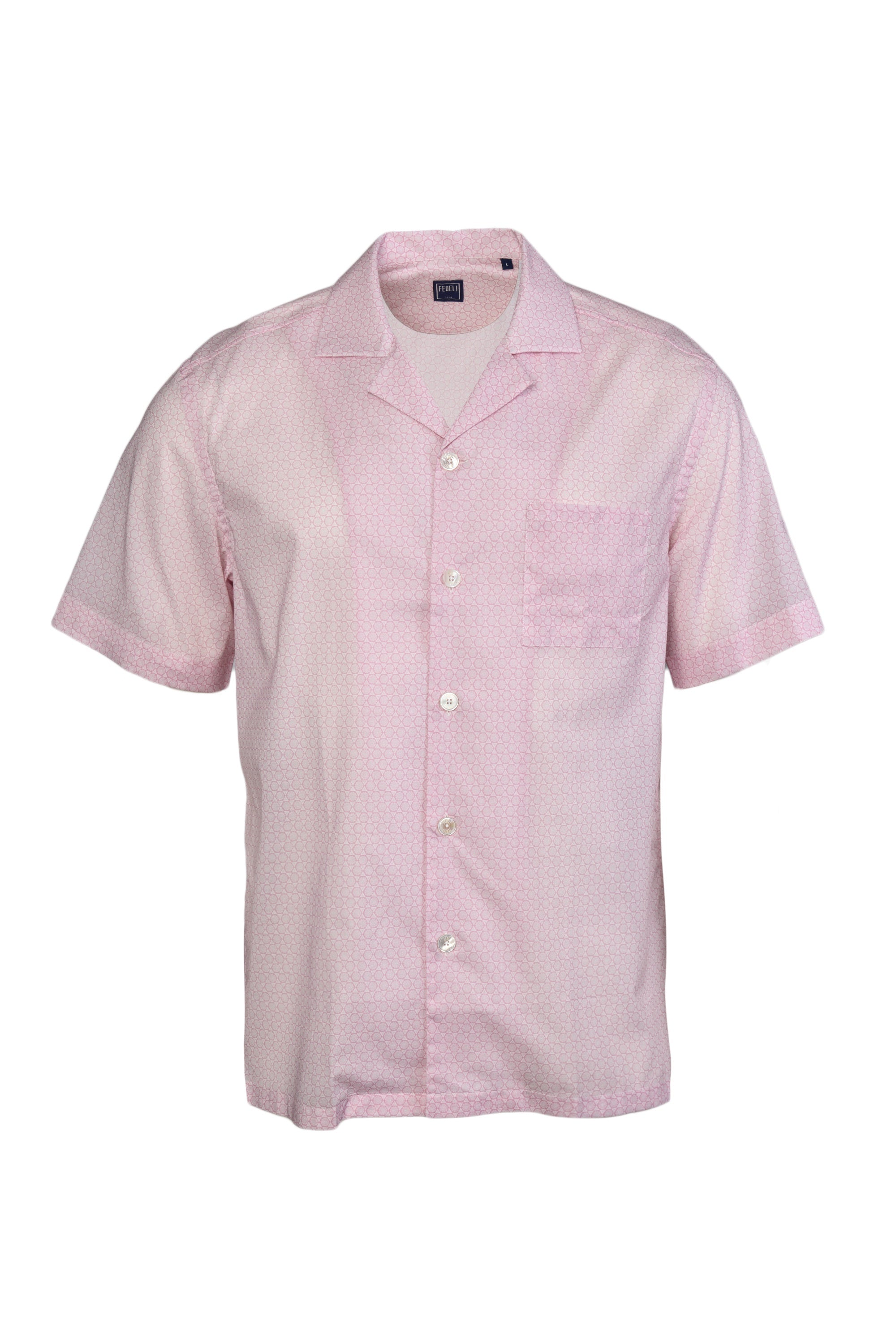FEDELI | Patterned Bowling Shirt | Pink