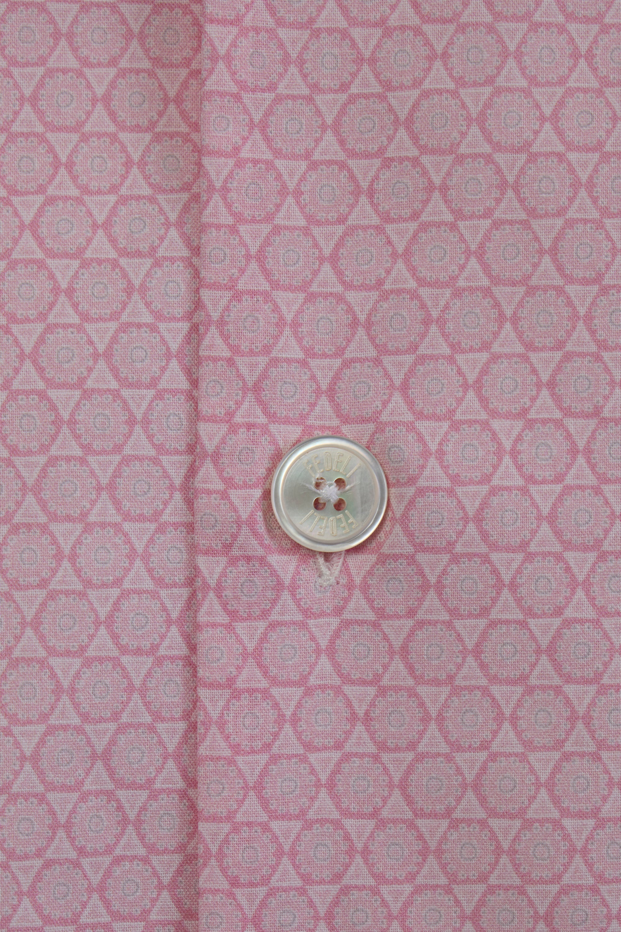 FEDELI | Patterned Bowling Shirt | Pink