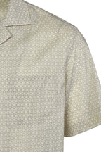 FEDELI | Patterned Bowling Shirt | Pale Green