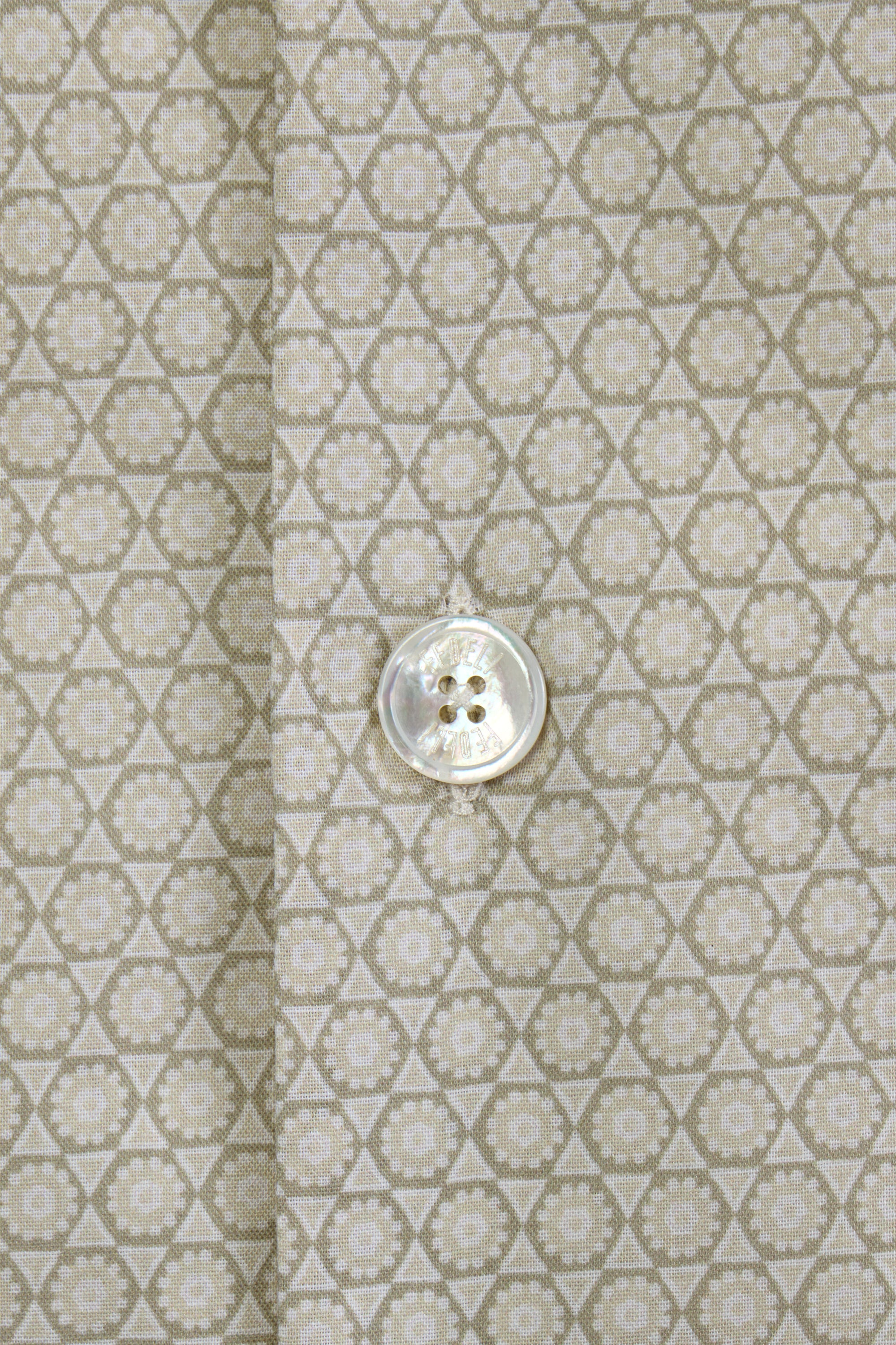 FEDELI | Patterned Bowling Shirt | Pale Green