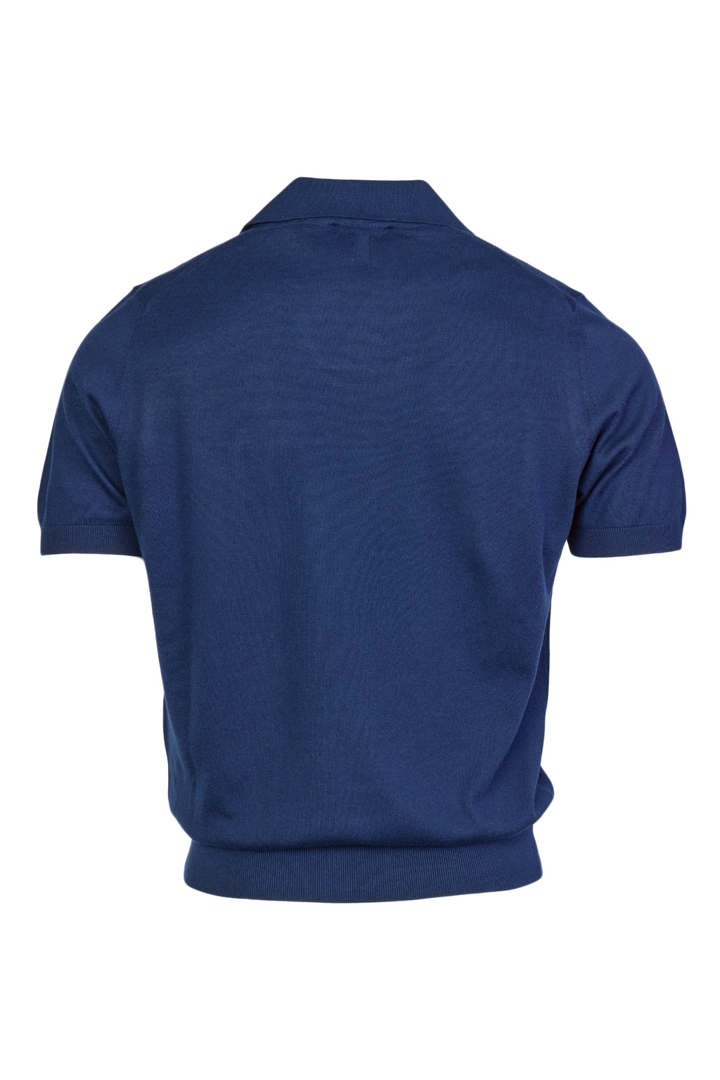 CANALI | Suede Trim Polo | Navy