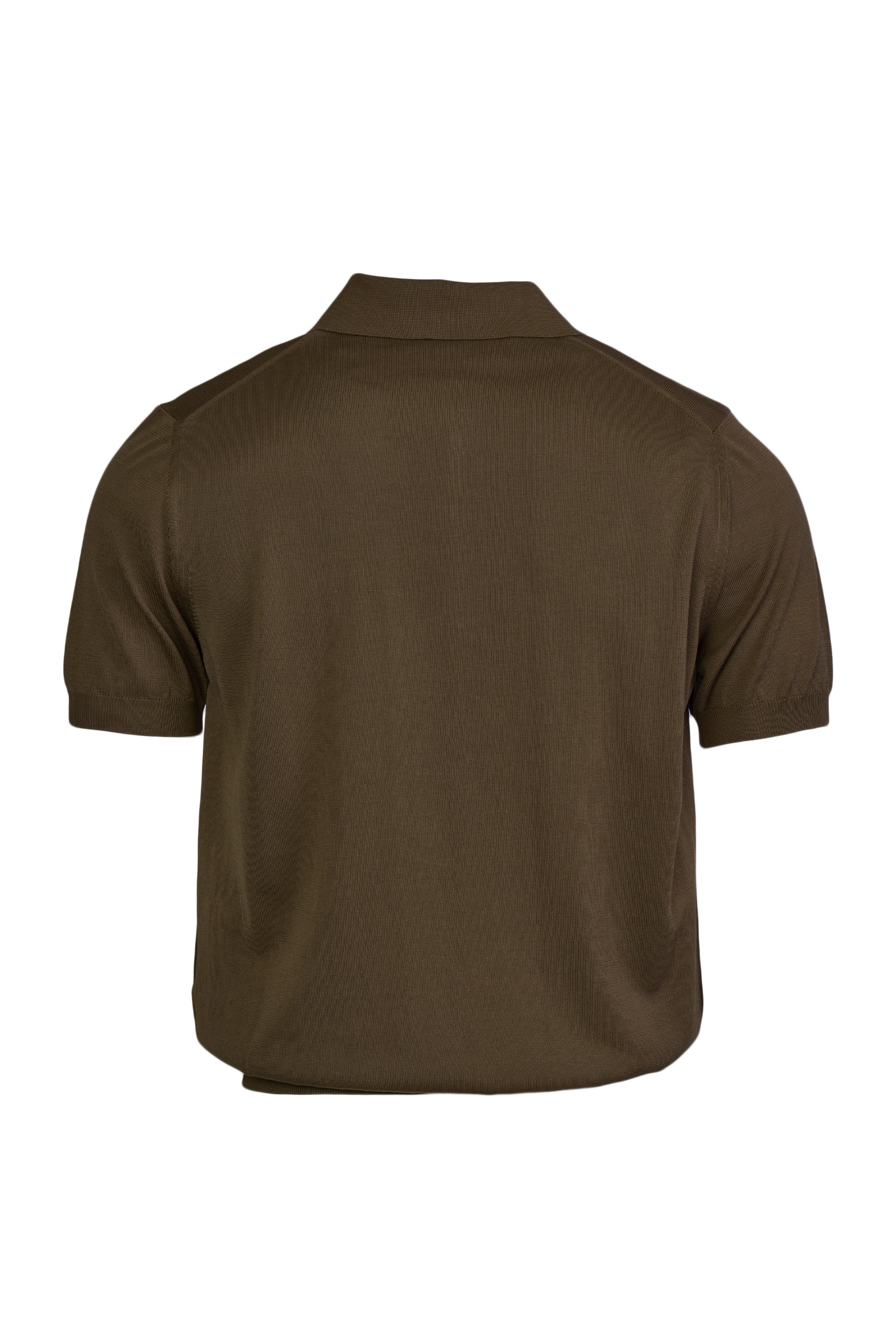 CANALI | Zip Neck Polo | Mid-Brown
