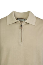 CANALI | Zip Neck Polo | Sand
