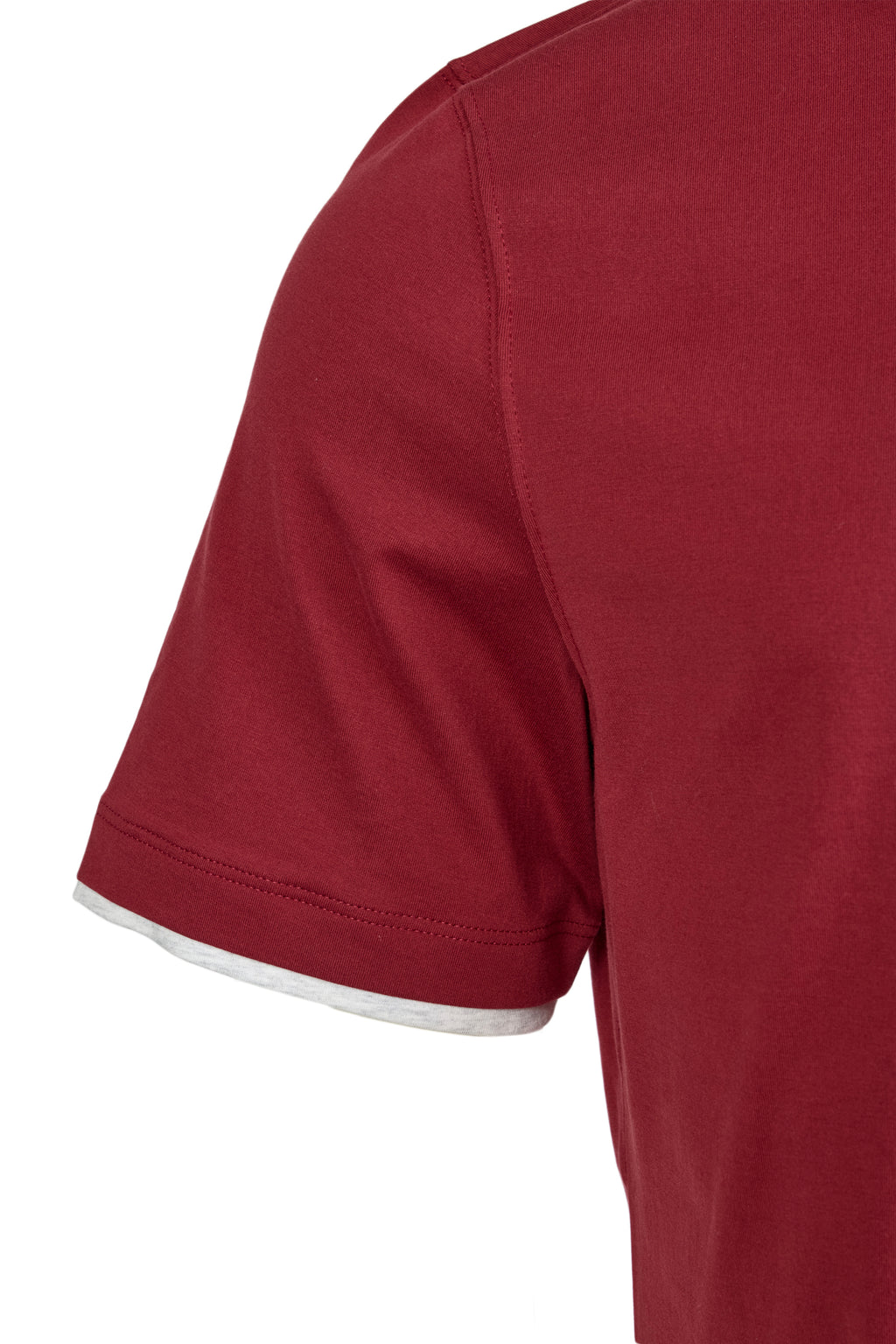 BRUNELLO CUCINELLI | Regular Fit T-Shirt With Trims | Burgundy