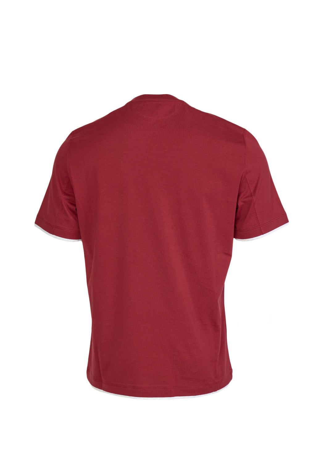 BRUNELLO CUCINELLI | Regular Fit T-Shirt With Trims | Burgundy