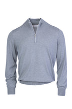 BRUNELLO CUCINELLI | Zip Neck Knit With Trims | Grey