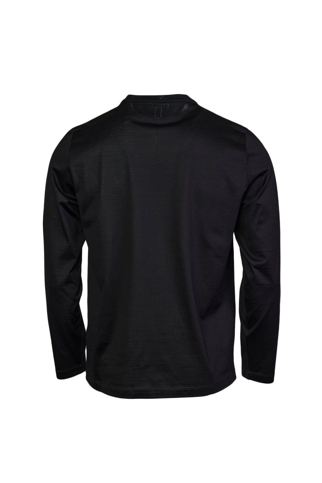 CANALI | Long Sleeve Ribbed Crew Neck T-Shirt | Black