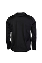 CANALI | Long Sleeve Ribbed Crew Neck T-Shirt | Black