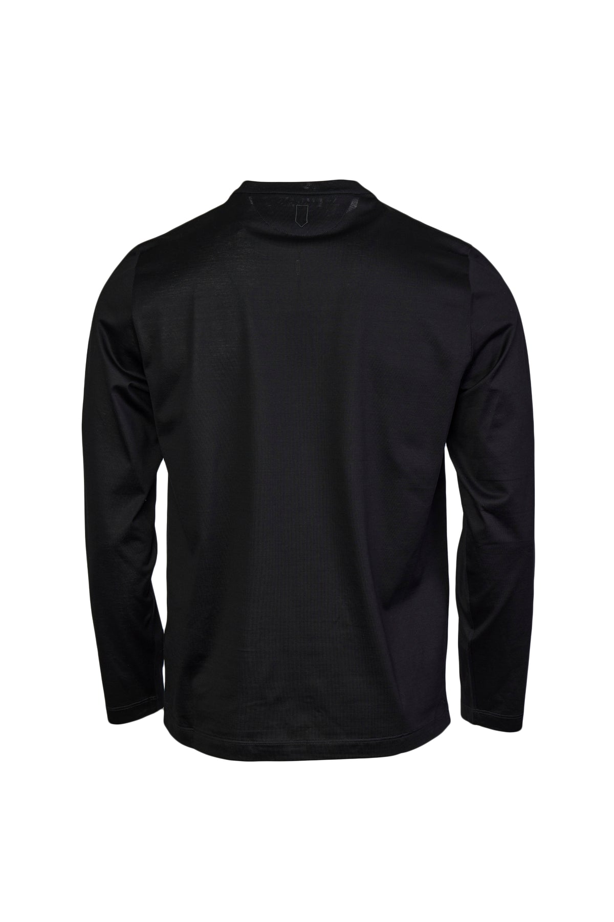 CANALI | Long Sleeve Ribbed Crew Neck T-Shirt | Black