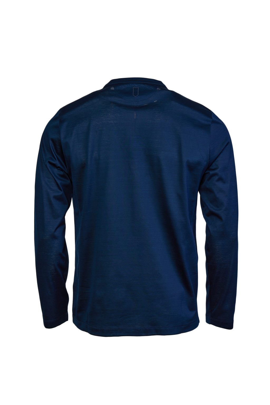 CANALI | Long Sleeve Ribbed Crew Neck T-Shirt | Navy