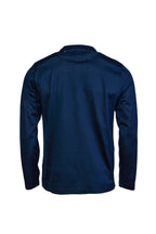 CANALI | Long Sleeve Ribbed Crew Neck T-Shirt | Navy