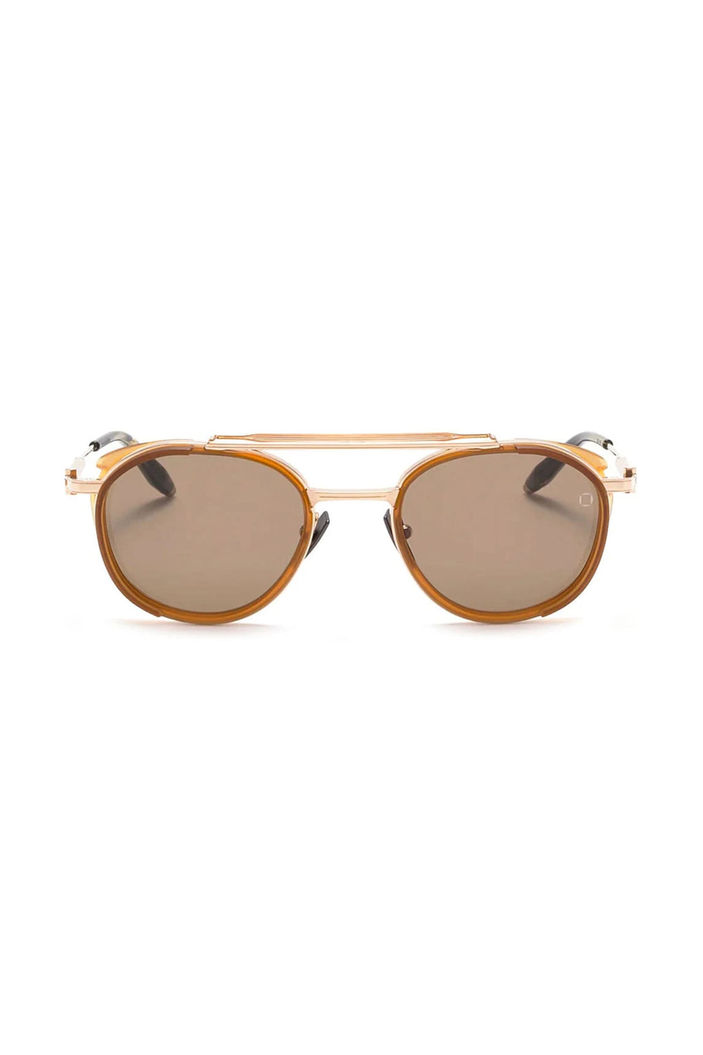 AKONI | Skymapper AKS-501 Sunglasses | Tan & Brushed Gold