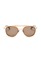 AKONI | Skymapper AKS-501 Sunglasses | Tan & Brushed Gold