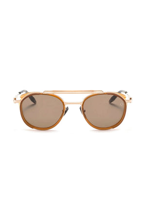 AKONI | Skymapper AKS-501 Sunglasses | Tan & Brushed Gold