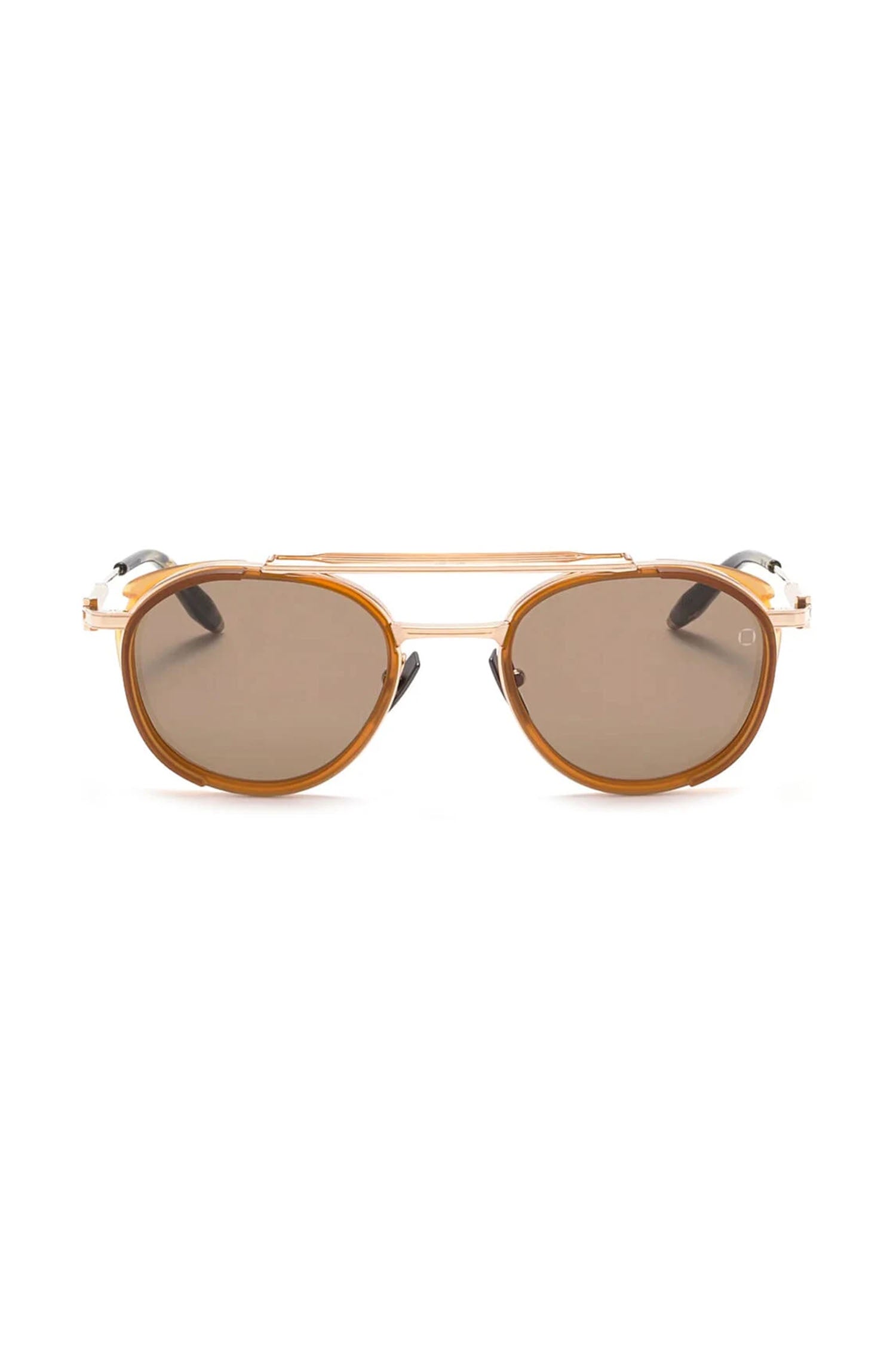 AKONI | Skymapper AKS-501 Sunglasses | Tan & Brushed Gold