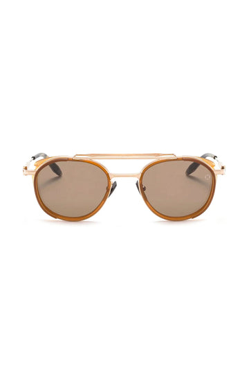 AKONI Tan & Brushed Gold Skymapper AKS-501A Sunglasses