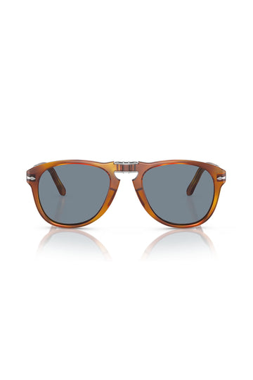 PERSOL Light Havana Folding Sunglasses 714-S-M