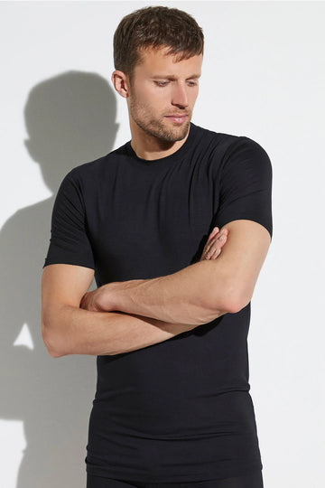 ZIMMERLI Black Crew Neck Tee Shirt
