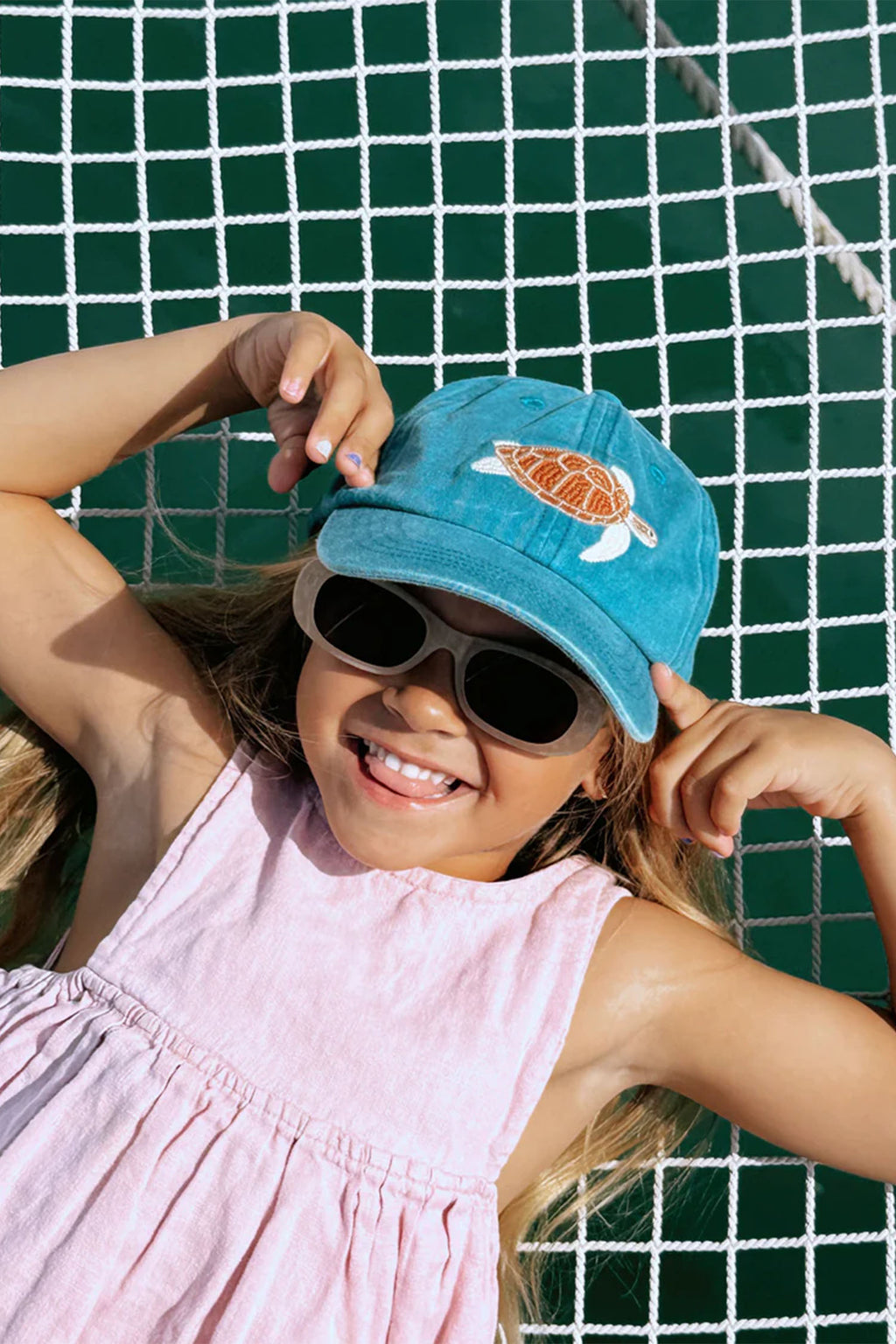 PALLION POINT | Kids Turtle Cap | Sea Blue