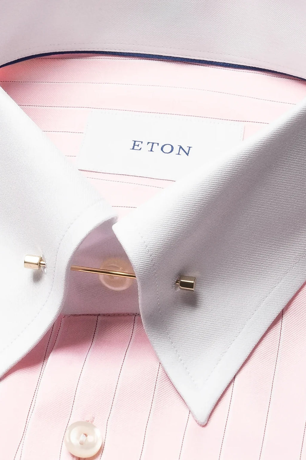 ETON | Pin Collar Stripe Shirt | Pink