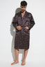 ZIMMERLI | Leaves Pattern Silk Robe | Navy & Red