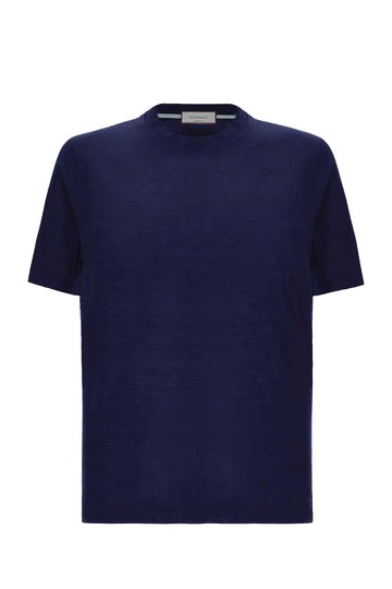 CANALI Dark Blue Crew Neck T-Shirt