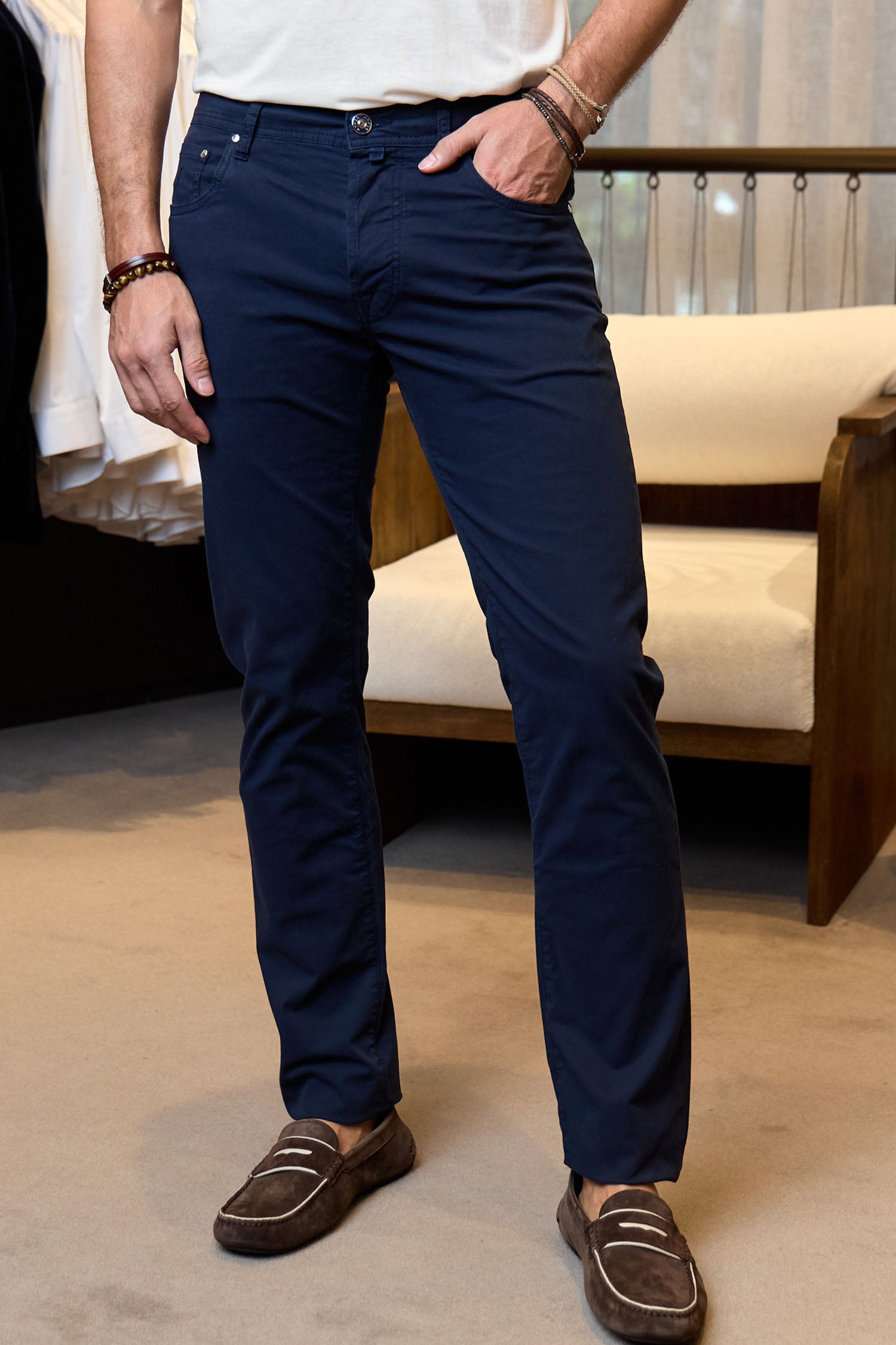 JACOB COHEN | Bard Cotton Trousers | Navy